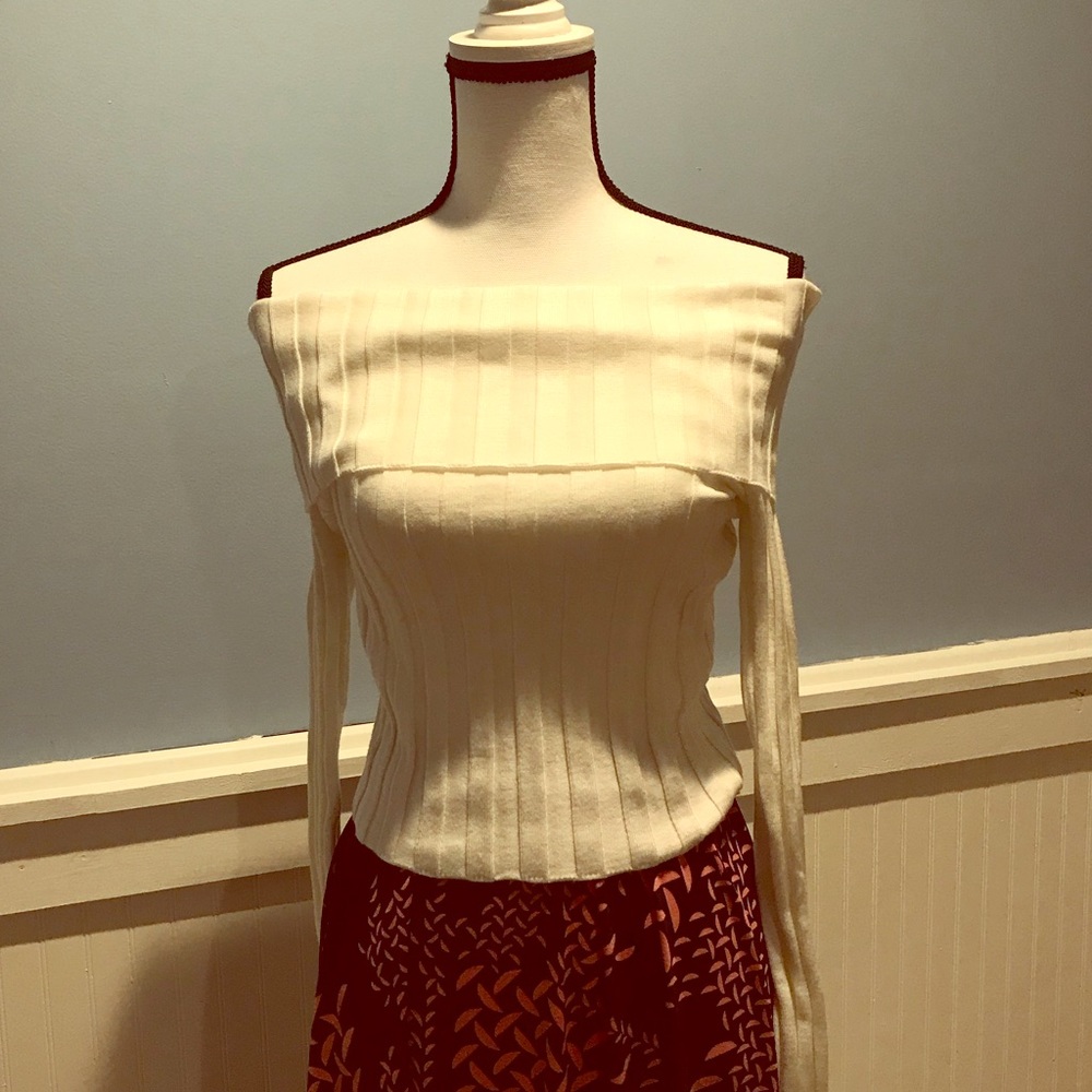 Zara Ribbed Sweater, off-shoulder : New